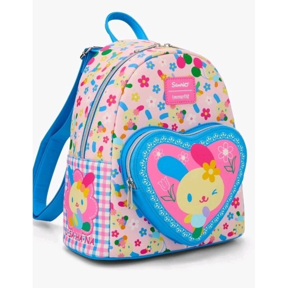 Loungefly U*SA*HA*NA Heart Plaid Backpack Sanrio‎ Artsy Colorful Ballerina Bunny